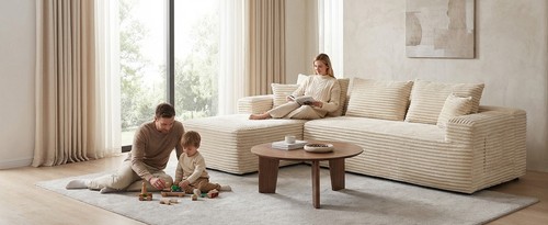 Shaped sectional sofa - l,
