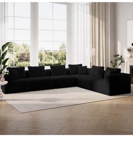 Modern black modular sectional - modern,