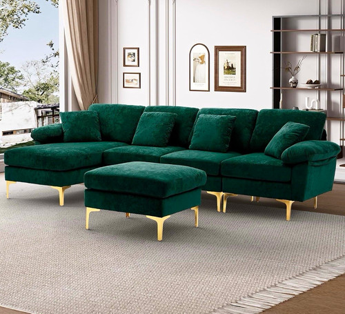New green velvet shaped - new,