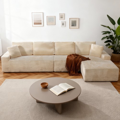 142 modular shaped chaise - 142", l-shaped