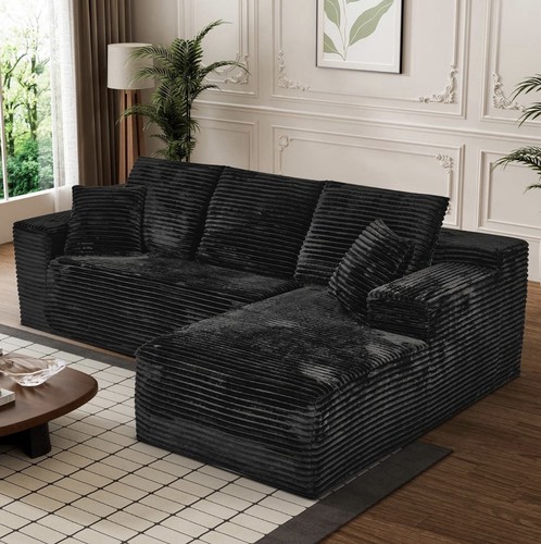 Shaped black couch - l, couch,