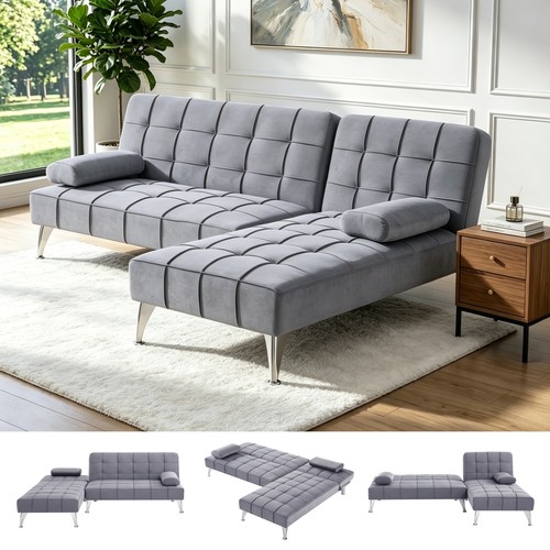 Gray velvet l - 79", shaped