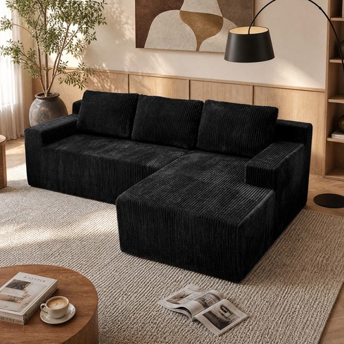 Black corduroy l - black,