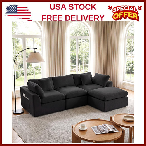 111 shaped boneless sofa - l-shaped,