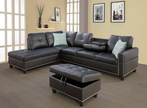 Faux leather sectional - faux,
