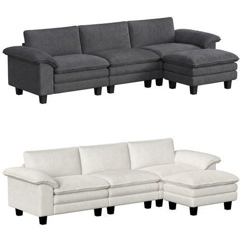 Homcom sectional sofa l - homcom,