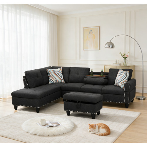 Shaped sectional couch - sectional,