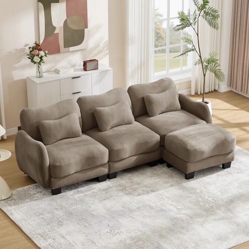 Chenille shaped sofa - chenille, l-shaped